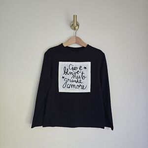 Zara Kids Black Long Sleeve Shirt, Size 6-7, NWT